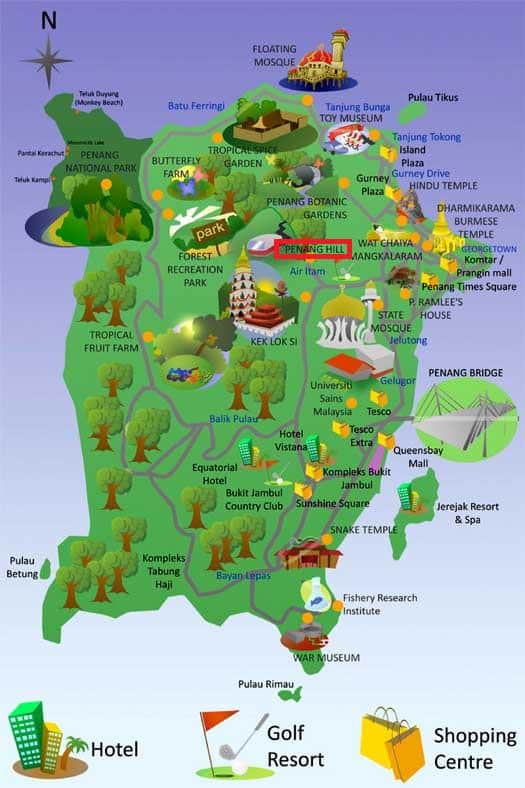 Penang Hill Location Map