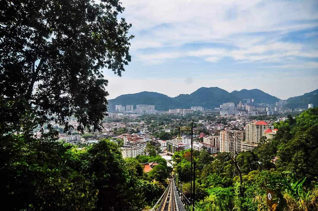 view of a city from top of a hill