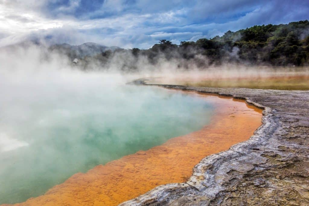 geothermal champagne coloured pool