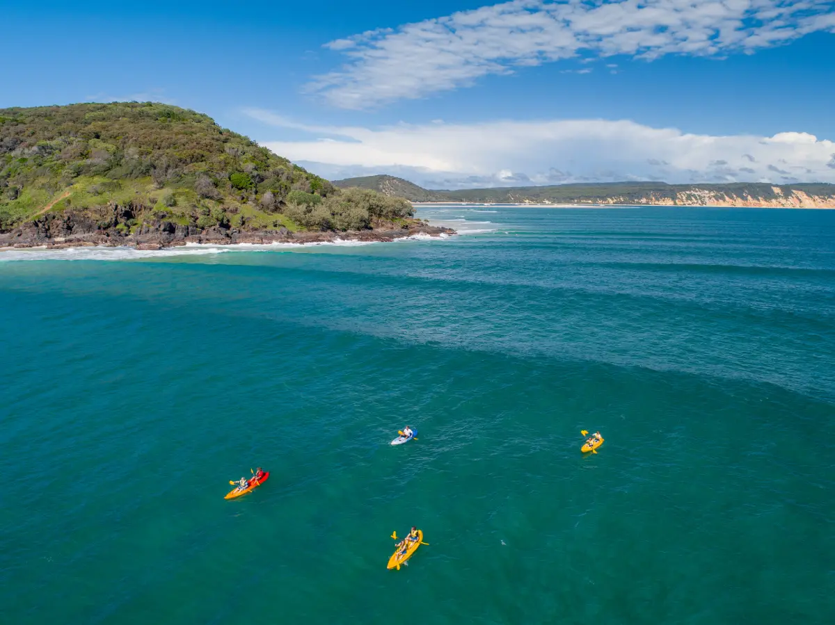 view of a kayak tour in the ocean